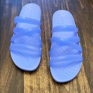 CROCS Sky Blue Splash Strappy Sandals